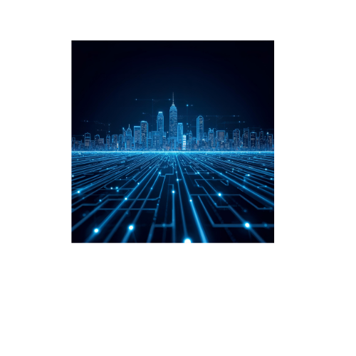 Screenshots of Intefly mobile app and web management platform for smart lighting systems, representing smart city solutions.